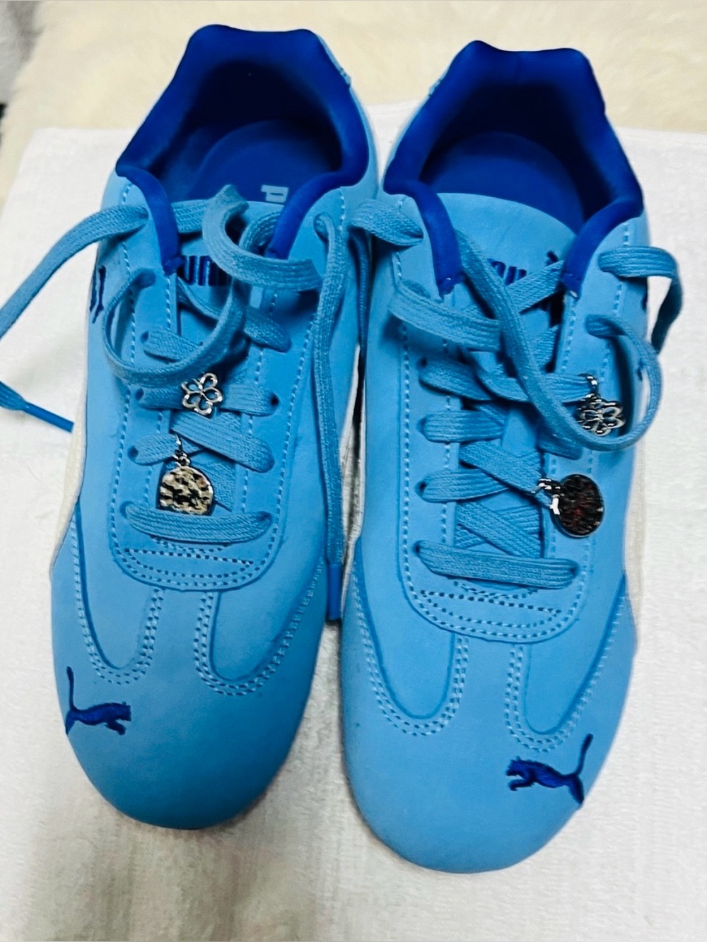 Puma Exclusive Lt Blue Leather Speedcat with Royal Blue Accents by Anthropology - Picture 4 of 8